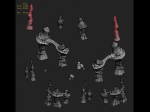 cartoon version - wind demon stone forest 3D Model