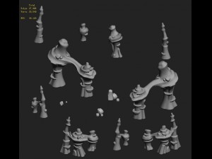 cartoon version - wind demon stone forest Model 3D