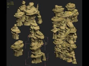 cartoon version - wind demon stone 02 3D Model
