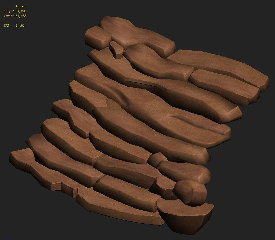 cartoon version - wind demon stone stone staircase 3D Model .c4d .max .obj .3ds .fbx .stl .blend 