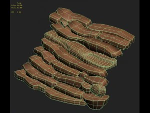 cartoon version - wind demon stone stone staircase 3D Model
