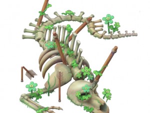 cartoon version - ancient dragon fossils 3D Модель