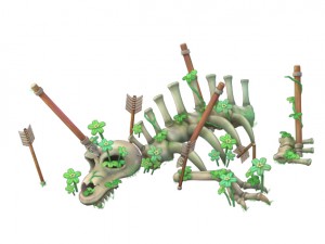 cartoon version - ancient dragon fossils 3D Модель