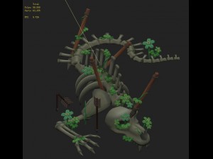 cartoon version - ancient dragon fossils 3D Модель