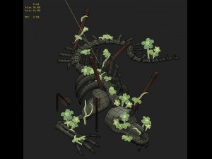cartoon version - ancient dragon fossils 3D Модель