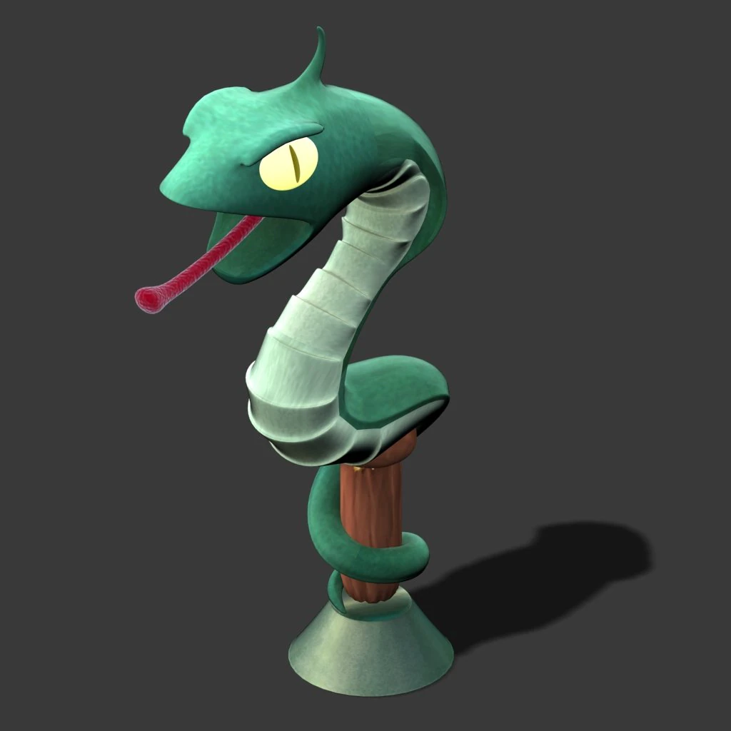 cartoon version - melon snake lights 3D Model .c4d .max .obj .3ds .fbx .stl .blend 