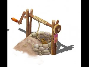 cartoon version - desert dry well 3D Model