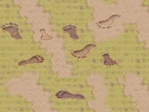 versi&oacute;n de dibujos animados - huellas Modelo 3D