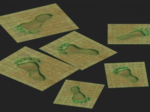 cartoon version - footprints Modello 3D