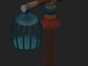 cartoon version - cage - execution ground 3D Model