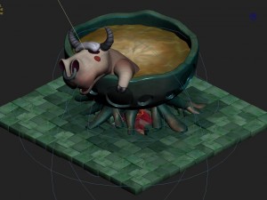 cartoon version - tauren oil pan bath 3D 모델