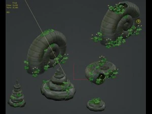 cartoon version - pacific snail stone - stool 3D Model