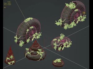 cartoon version - pacific snail stone - stool 3D Model