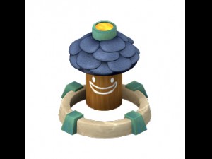 cartoon version - small wave flower garden Modello 3D
