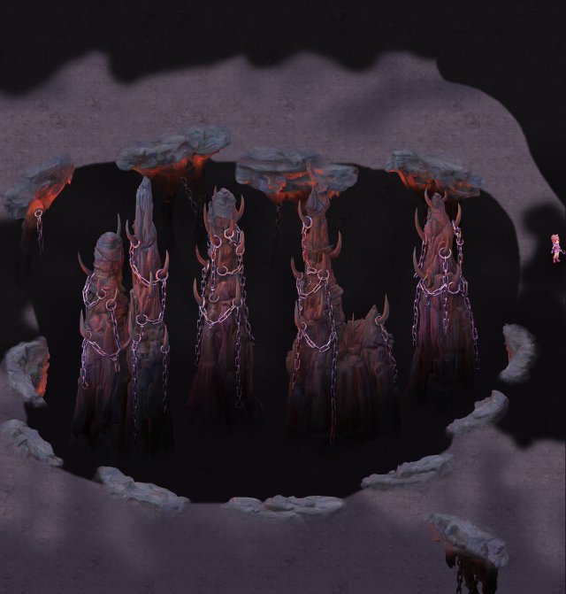 cartoon hell - wail abyss - pillars Modèle 3D .c4d .max .obj .3ds .fbx .stl .blend 