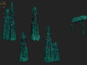 cartoon hell - wail abyss - pillars 3D Model