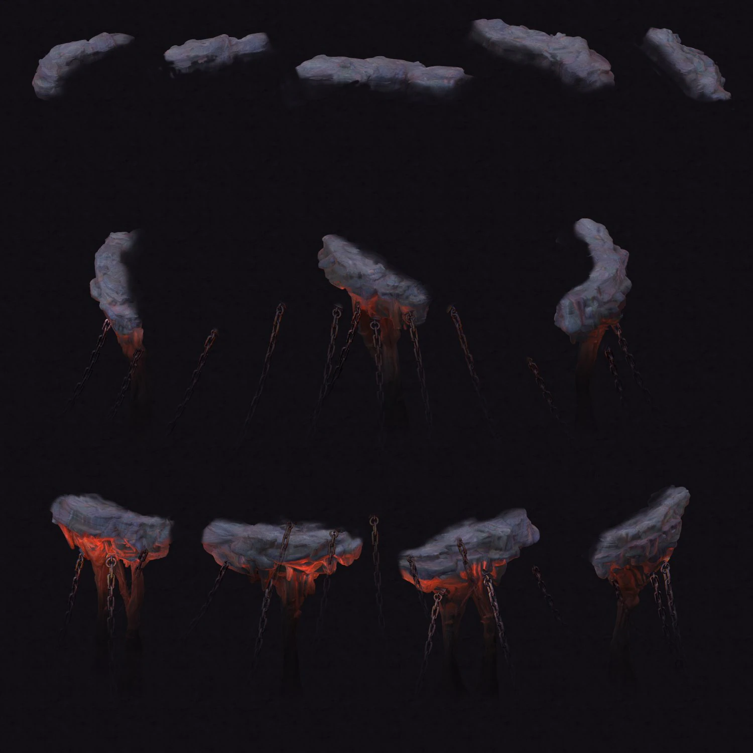 cartoon hell - wail abyss - chains 3D Model .c4d .max .obj .3ds .fbx .stl .blend 