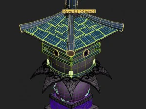 cartoon hell - wail abyss - small tower 3D Model