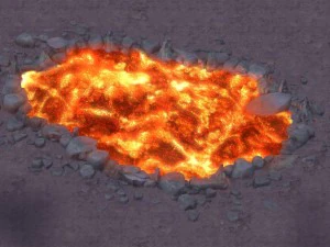 만화 지옥 - 지옥의 원한과 표면 주위 3D 모델