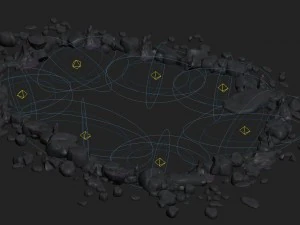 cartoon hell - hell grudge and around the surface 3D Model