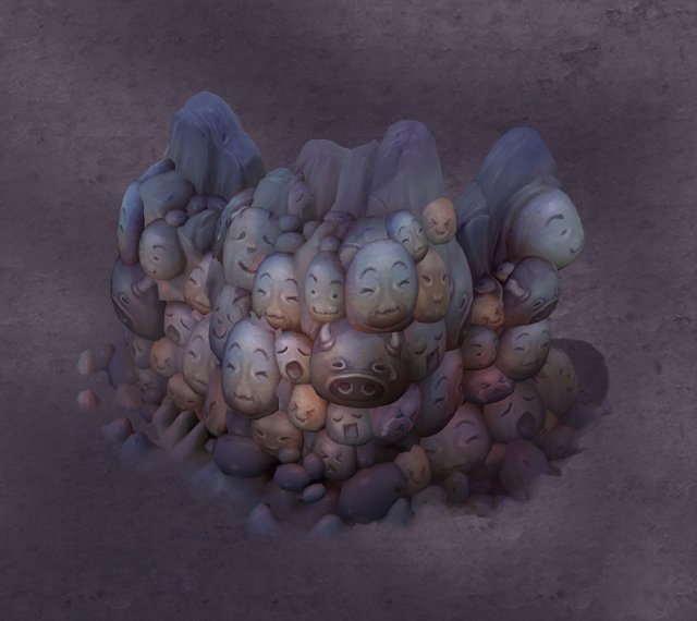 cartoon hell - hell hundred ghosts 3D 模型 .c4d .max .obj .3ds .fbx .stl .blend 