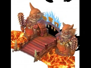 cartoon hell - hell gate 3D Model