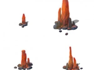 cartoon hell - hell stone 01 3D Model