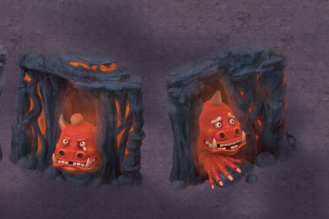 cartoon hell - hide and seek the fool Model 3D .c4d .max .obj .3ds .fbx .stl .blend 