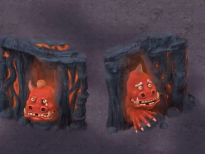 inferno dos desenhos animados - esconde e procura o tolo Modelo 3D