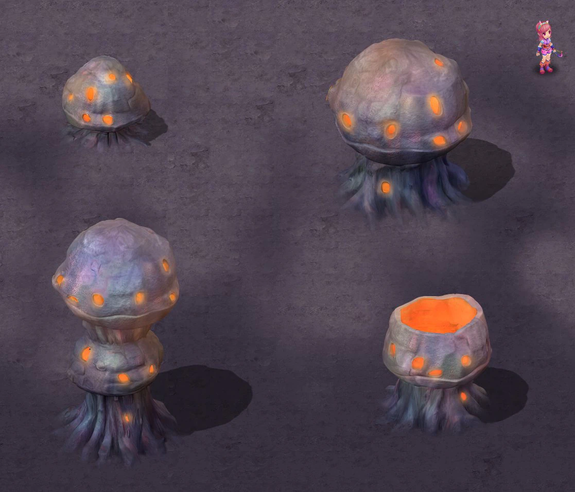 cartoon hell - honeycomb stone 3D Model .c4d .max .obj .3ds .fbx .stl .blend 