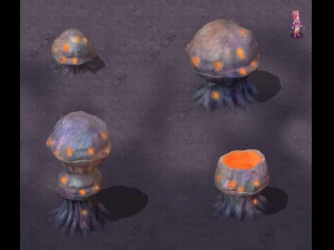 rysunkowe piekło - kamień o strukturze plastra miodu Model 3D