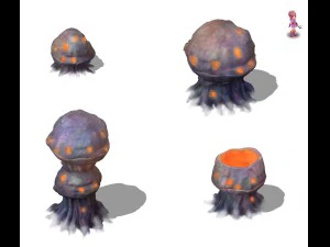 cartoon hell - honeycomb stone 3D Model
