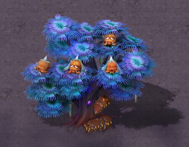 cartoon hell - ghost coffin tree 01 Model 3D .c4d .max .obj .3ds .fbx .stl .blend 