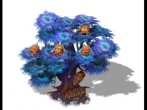 cartoon hell - ghost coffin tree 01 Model 3D