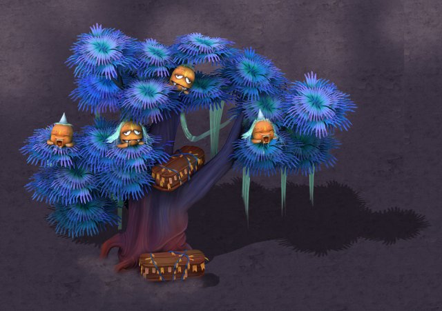 cartoon hell - ghost coffin tree 02 3Dモデル .c4d .max .obj .3ds .fbx .stl .blend 