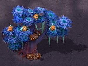 cartoon hell - ghost coffin tree 02 3D 模型