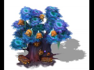 cartoon hell - ghost coffin tree 04 Modello 3D
