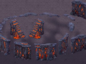 cartoon hell - false terrain - hell lava pit 3D Model