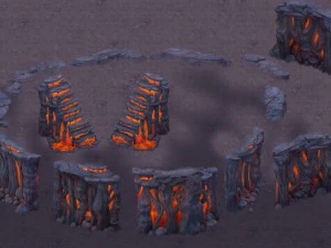 мультфільм пекло - помилкова місцевість - пекельна лавова яма 3D Модель