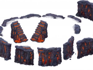 cartoon hell - false terrain - hell lava pit Model 3D