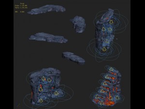 cartoon hell - false terrain - hell lava pit Model 3D