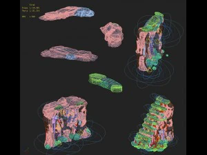 cartoon hell - false terrain - hell lava pit 3D Model