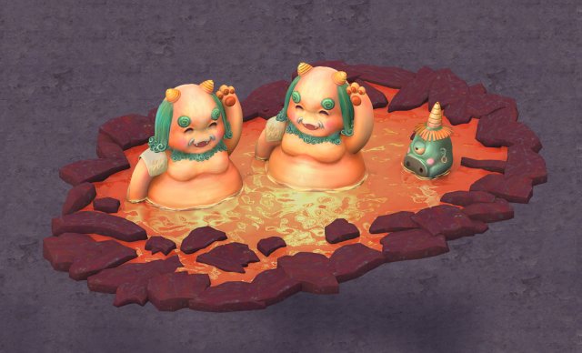 cartoon hell - bathing ghosts 3D Model .c4d .max .obj .3ds .fbx .stl .blend 