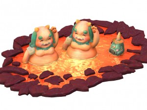 cartoon hell - bathing ghosts 3D Model