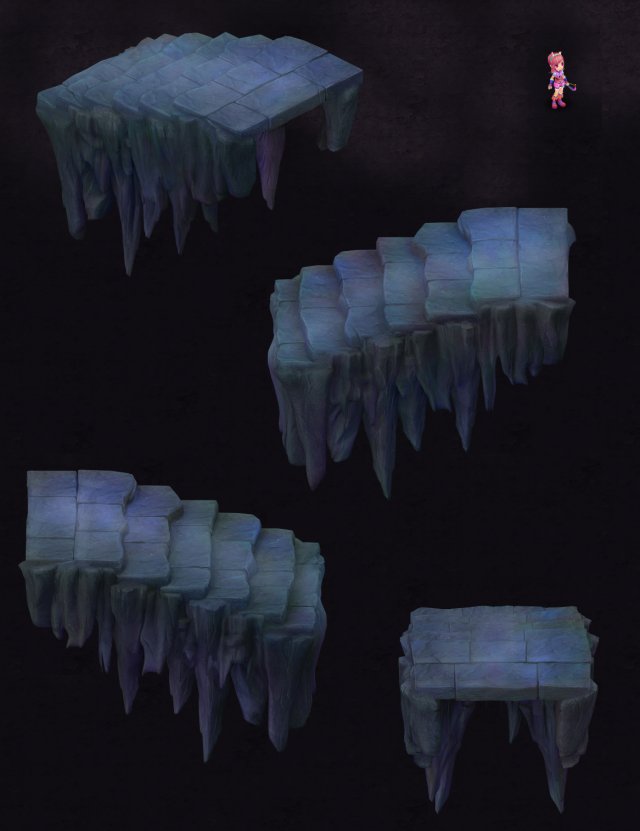 cartoon hell - mountain ladder false terrain 3D Модель .c4d .max .obj .3ds .fbx .stl .blend
