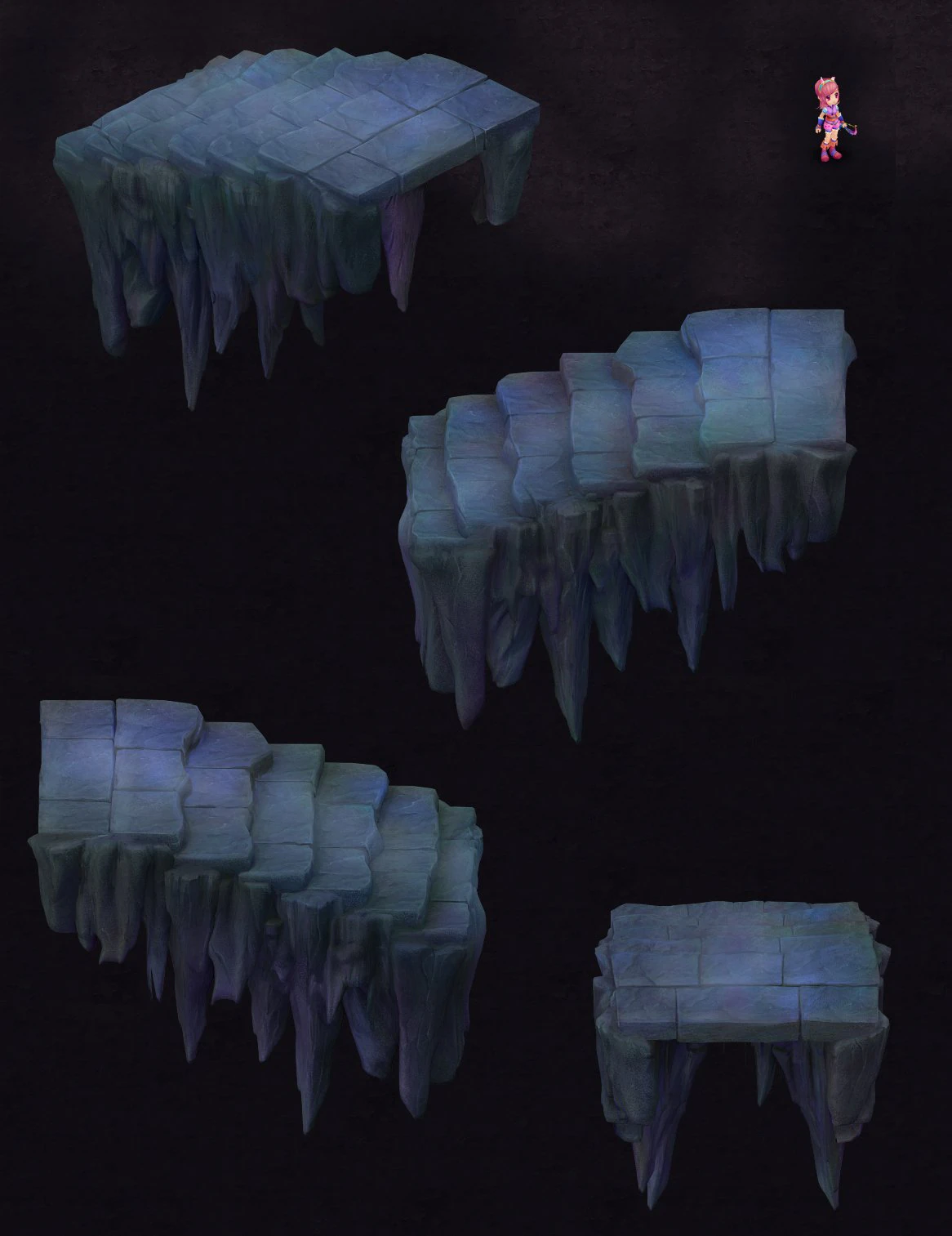 cartoon hell - mountain ladder false terrain 3D Model .c4d .max .obj .3ds .fbx .stl .blend 