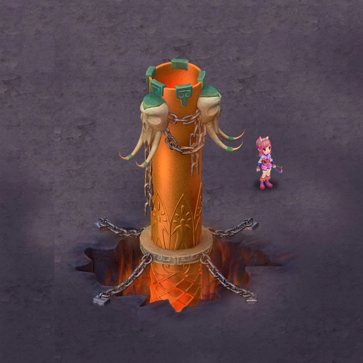 cartoon hell - iron pillar 3D Model .c4d .max .obj .3ds .fbx .stl .blend