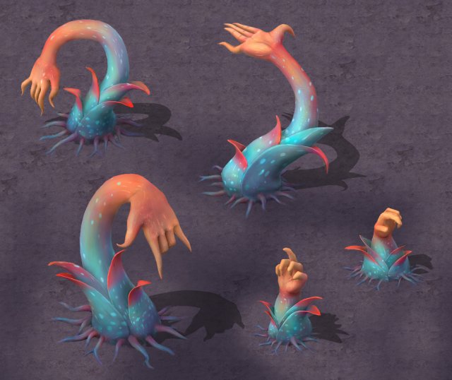 cartoon hell - salty hand Model 3D .c4d .max .obj .3ds .fbx .stl .blend 