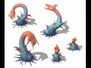 cartoon hell - salty hand 3D Model