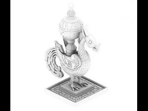 bronze decoration - dragon statue 3D Model